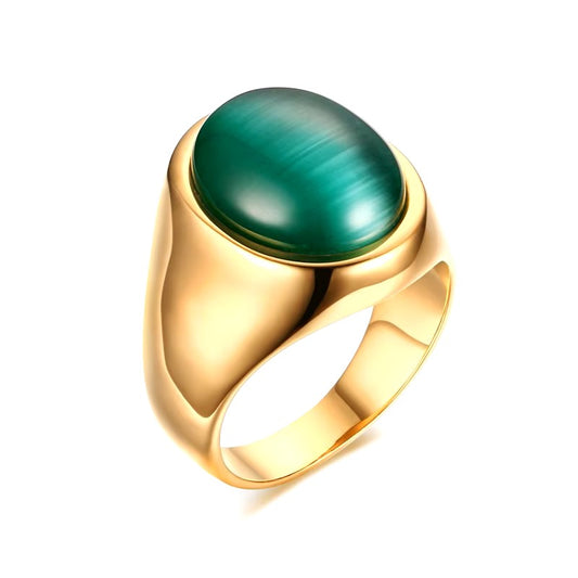 ANILLO PIEDRA VERDE OSCURA