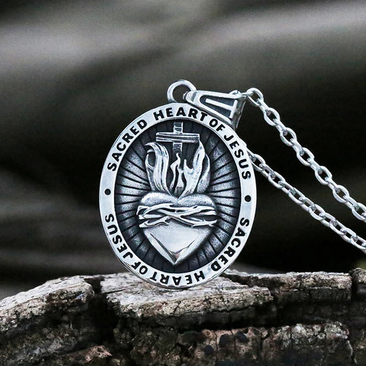 COLLAR CORAZON DE JESUS (REVERSIBLE)