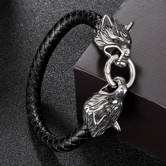 PULSERA DOBLE DRAGON VIKINGO