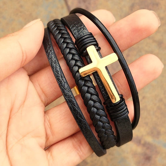 PULSERA CRUZ DORADA