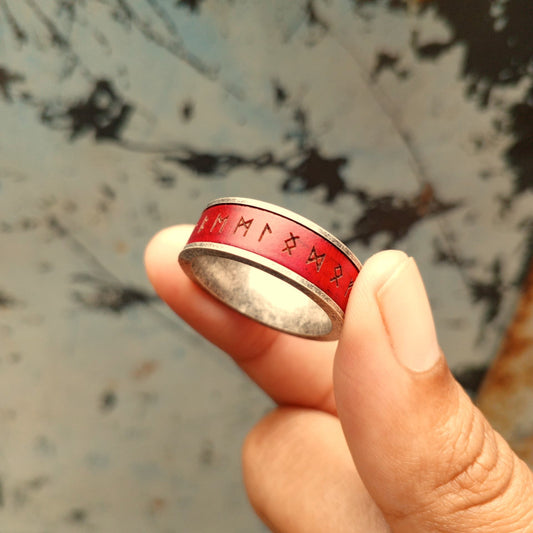 ANILLO LISO ROJO VIKINGO (ANTIESTRES)