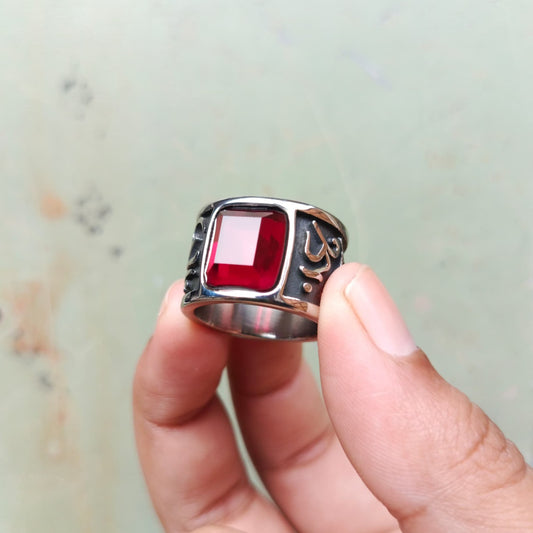 ANILLO MANTRA PIEDRA ROJA