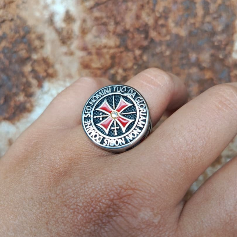 ANILLO CRUZADO TEMPLARIO (CON DETALLES)