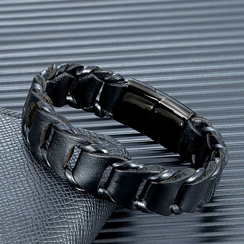 PULSERA CUERO TRENZADO