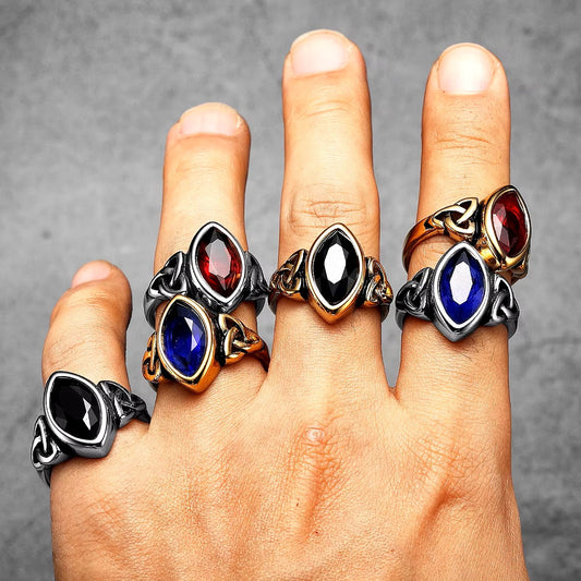 ANILLO NUDO VIKINGO PIEDRA