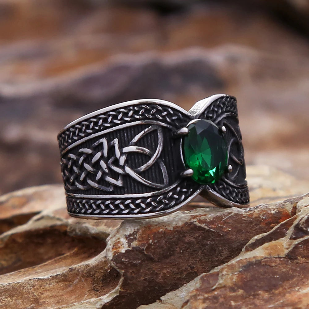 ANILLO PIEDRA VERDE VIKINGO
