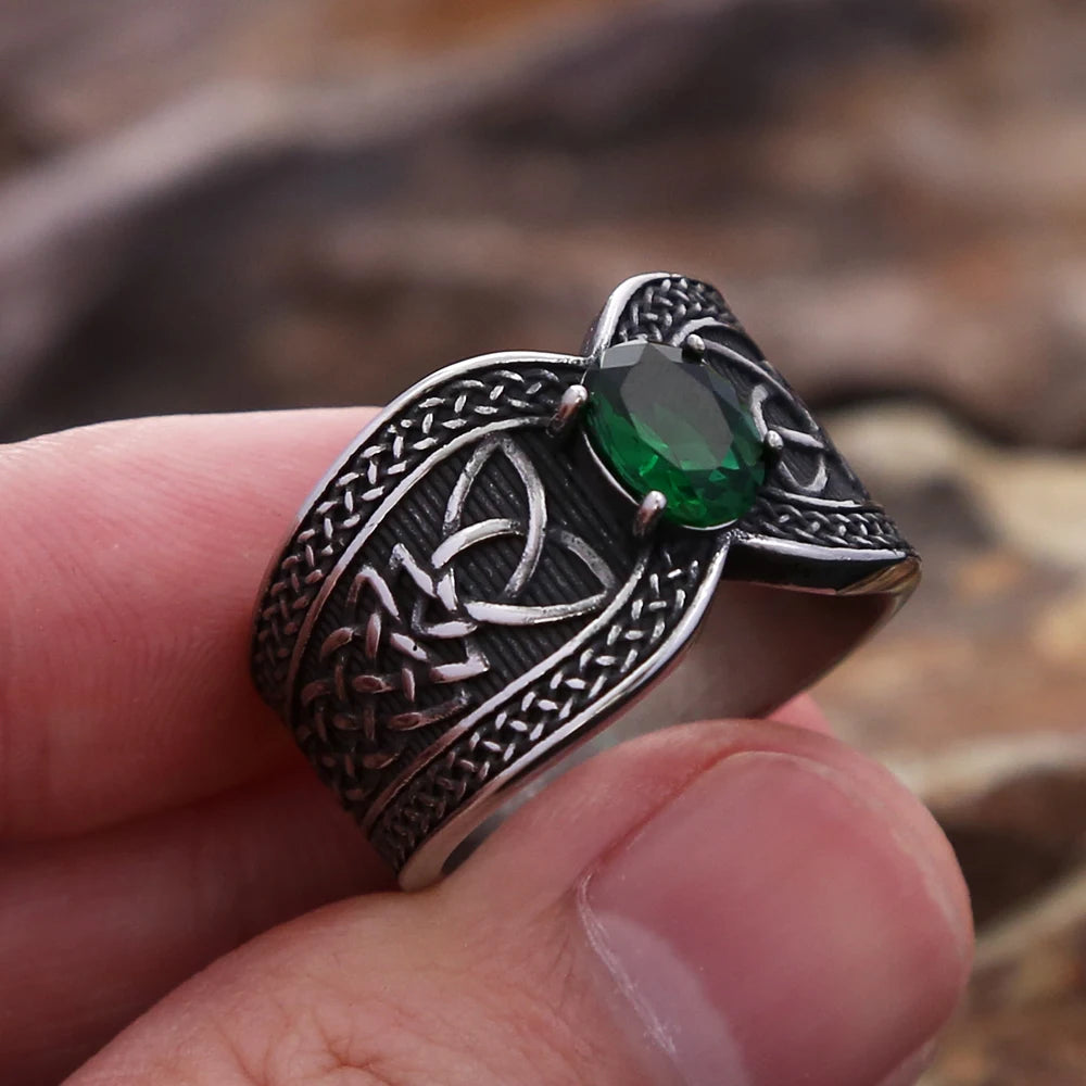 ANILLO PIEDRA VERDE VIKINGO