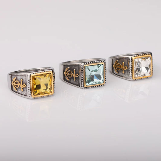ANILLO CON PIEDRA Y ANCLA