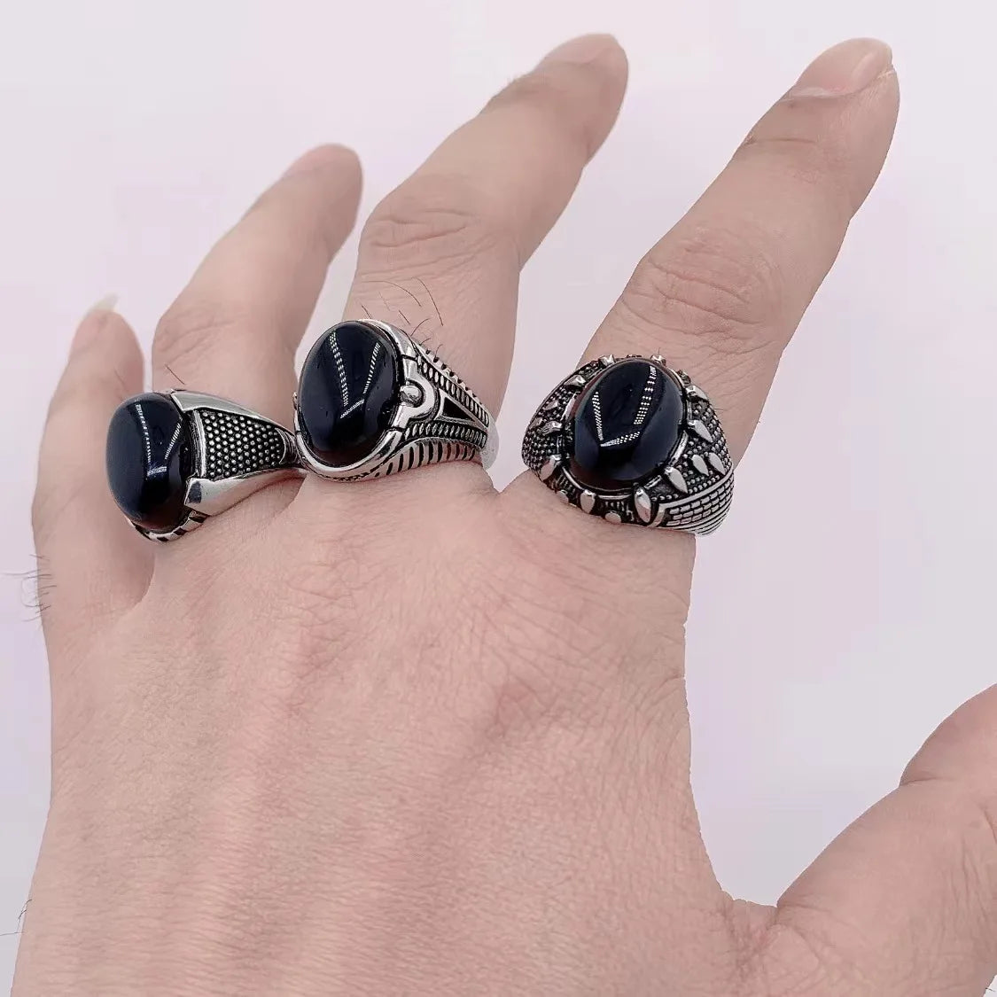 ANILLOS PIEDRA NEGRA