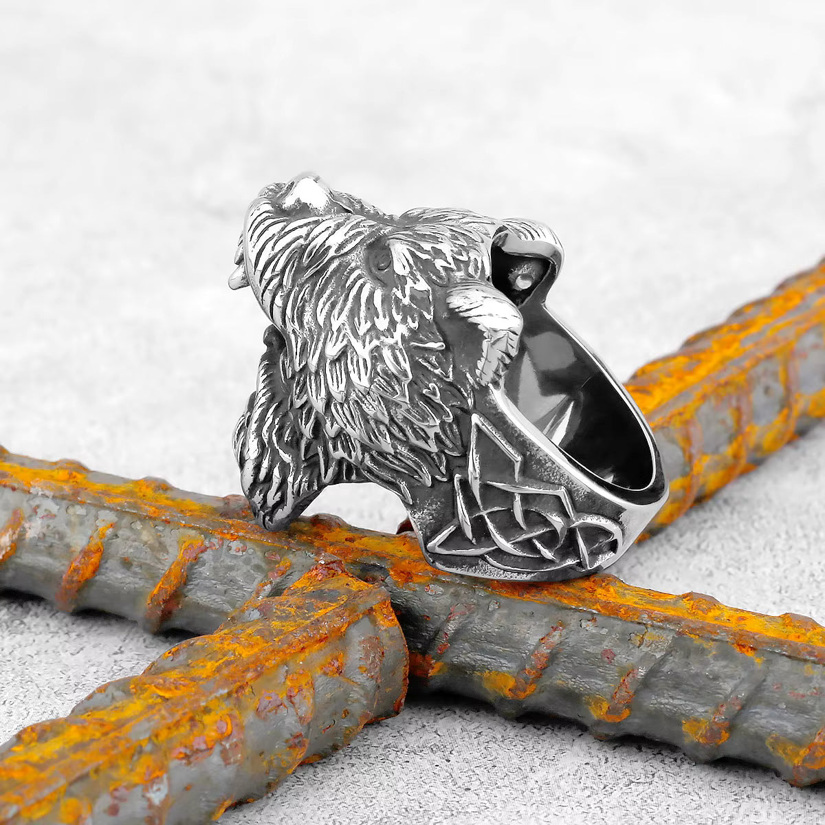 ANILLO CABEZA DE OSO Y GUERRERO