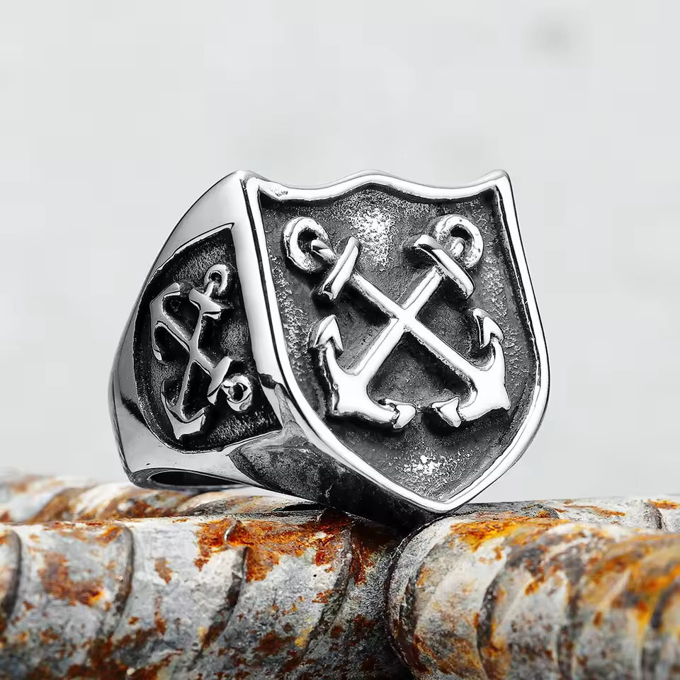 ANILLO ESCUDO Y ANCLAS