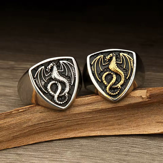 ANILLO ESCUDO CON DRAGON