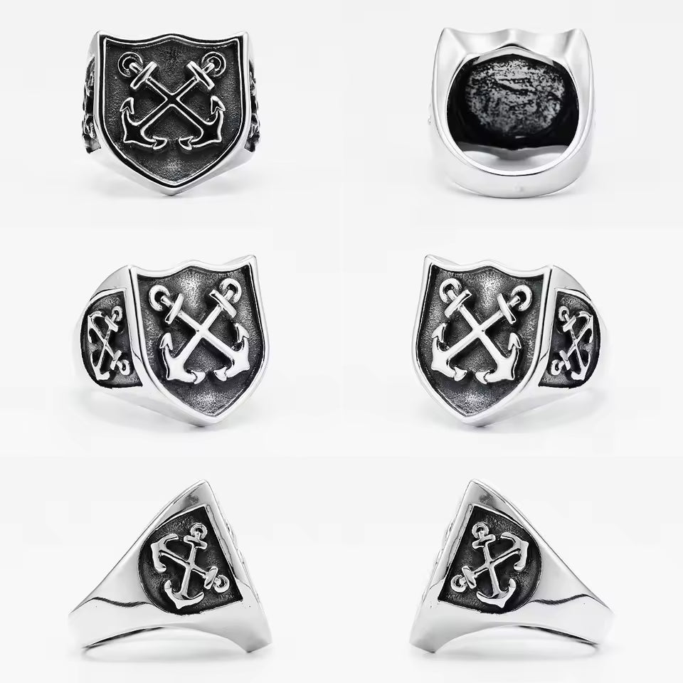 ANILLO ESCUDO Y ANCLAS