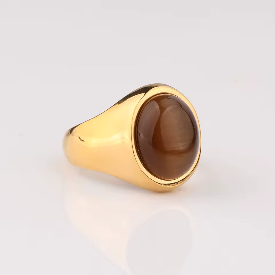 ANILLO PIEDRA MARRON