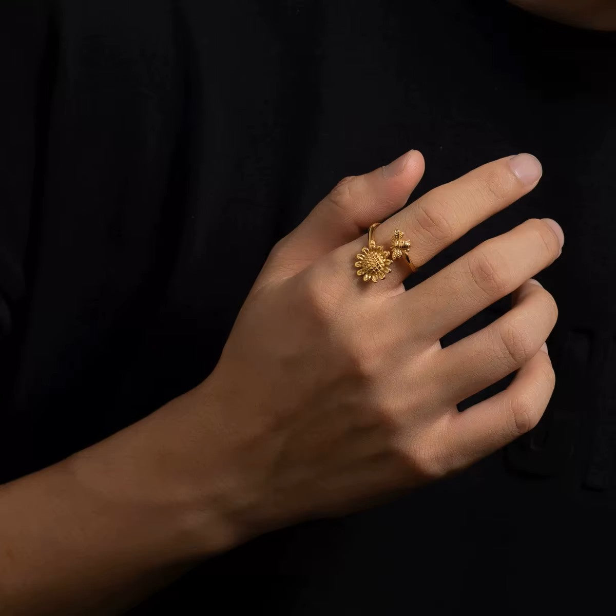 ANILLOS FLOR Y ABEJA