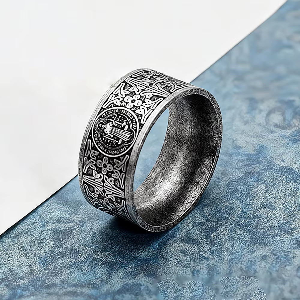 ANILLO SAN BENITO LISO PLATEADO