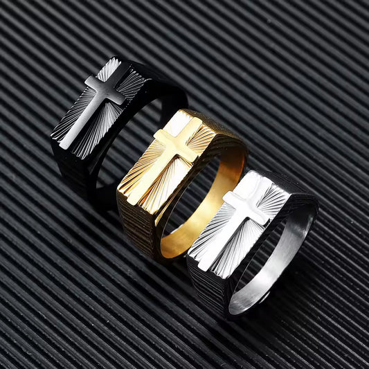 ANILLO RECTANGULAR CON CRUZ