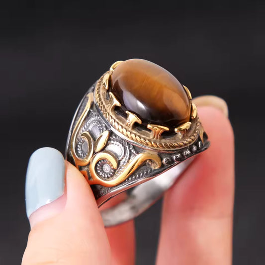 ANILLO PIEDRA MARRON
