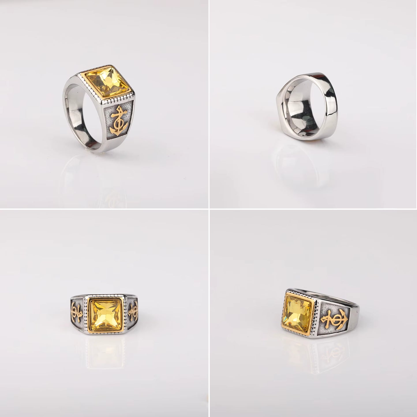 ANILLO CON PIEDRA Y ANCLA