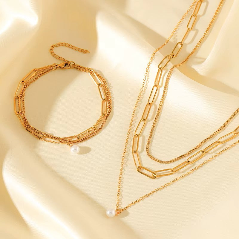 SET COLLAR Y PULSERA TRIPLE