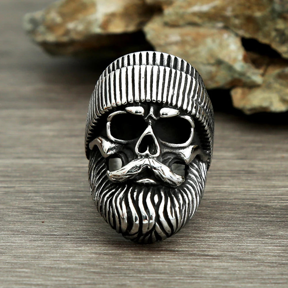 ANILLO CALAVERA CON BARBA