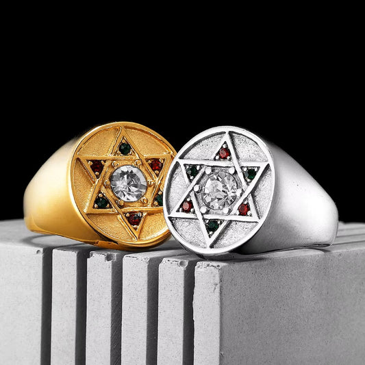 ANILLO ESTRELLA CON CIRCONES