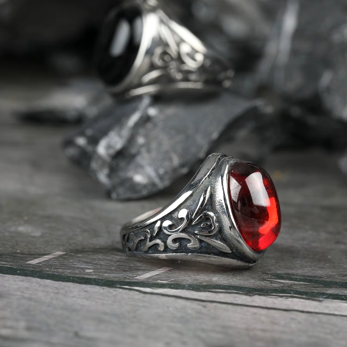ANILLO PIEDRA OVALADA VINTAGE