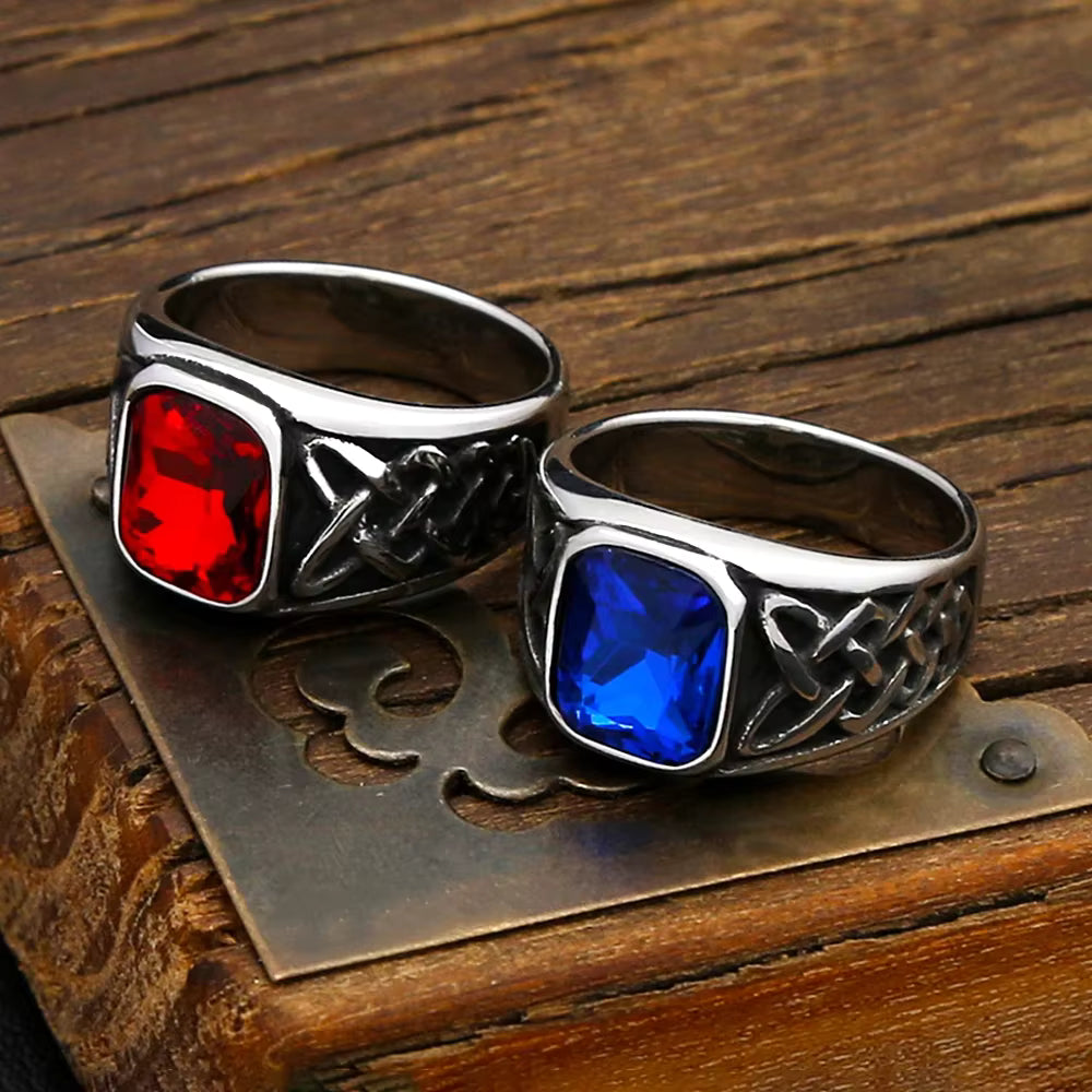 ANILLO VIKINGO CON PIEDRA