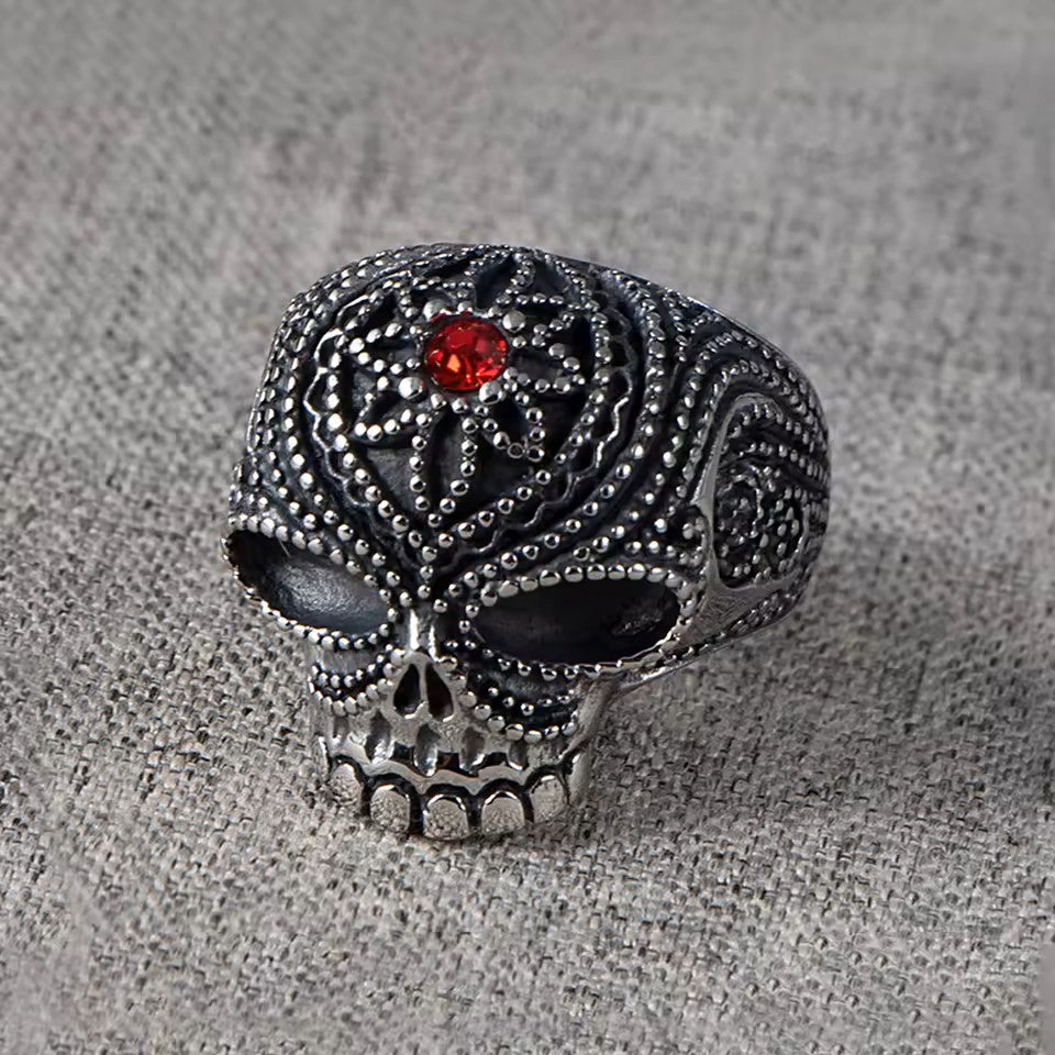 ANILLO CALAVERA CON CIRCON