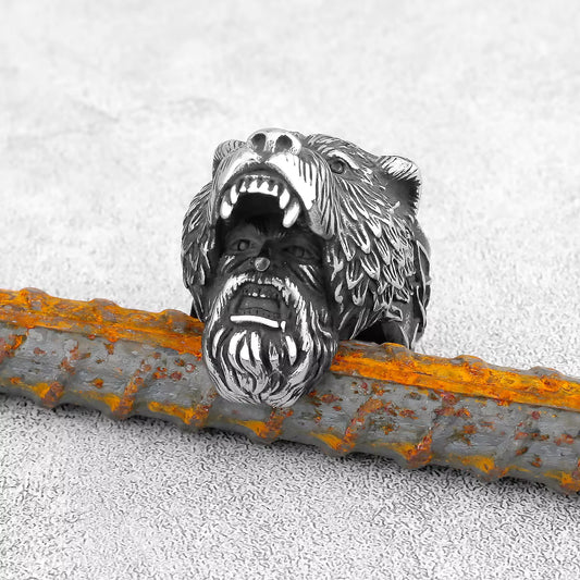 ANILLO CABEZA DE OSO Y GUERRERO