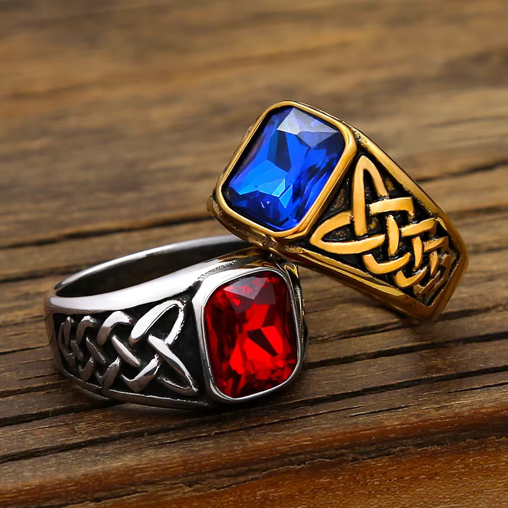 ANILLO VIKINGO CON PIEDRA