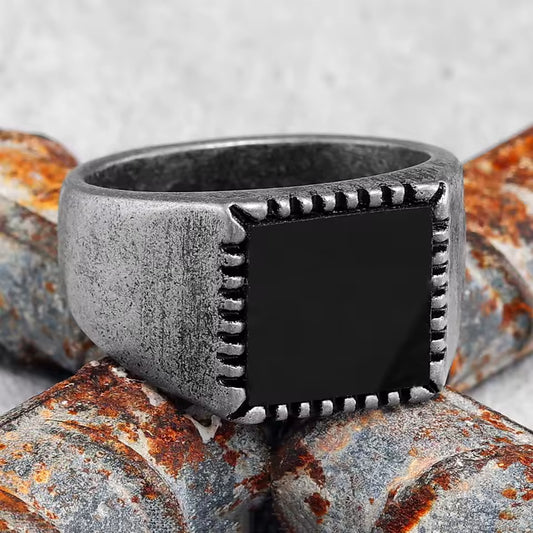 ANILLO CUADRADO ENVEJECIDO