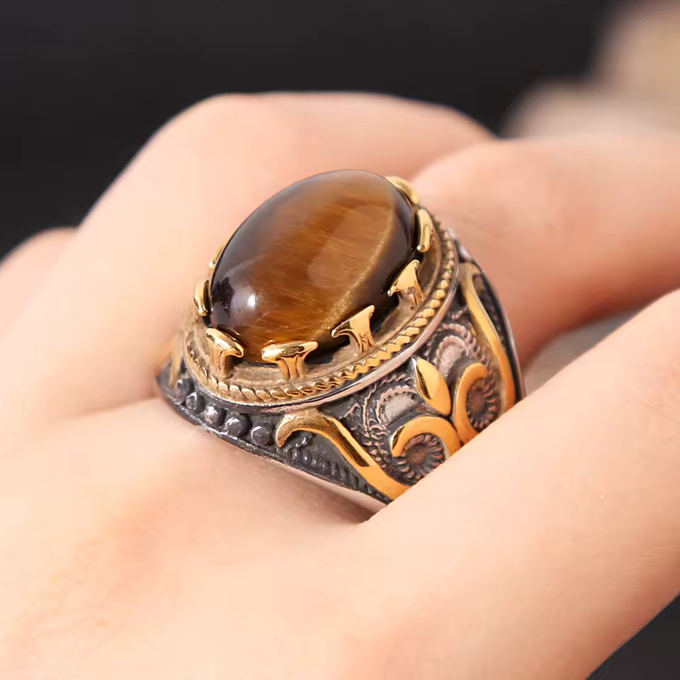 ANILLO PIEDRA MARRON