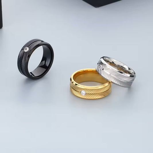ANILLO LISO CON DIAMANTE 1