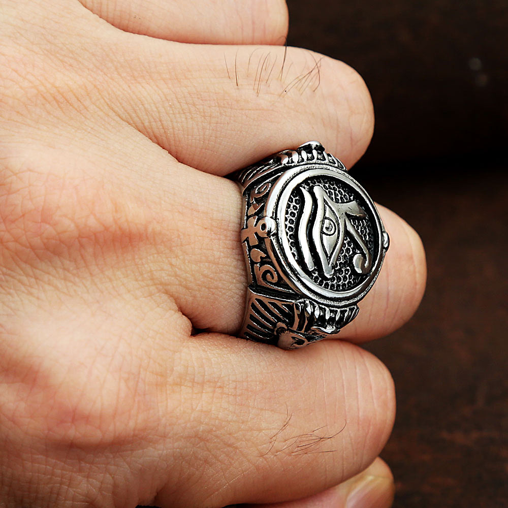 ANILLO OJO DE HORUS PLATEADO