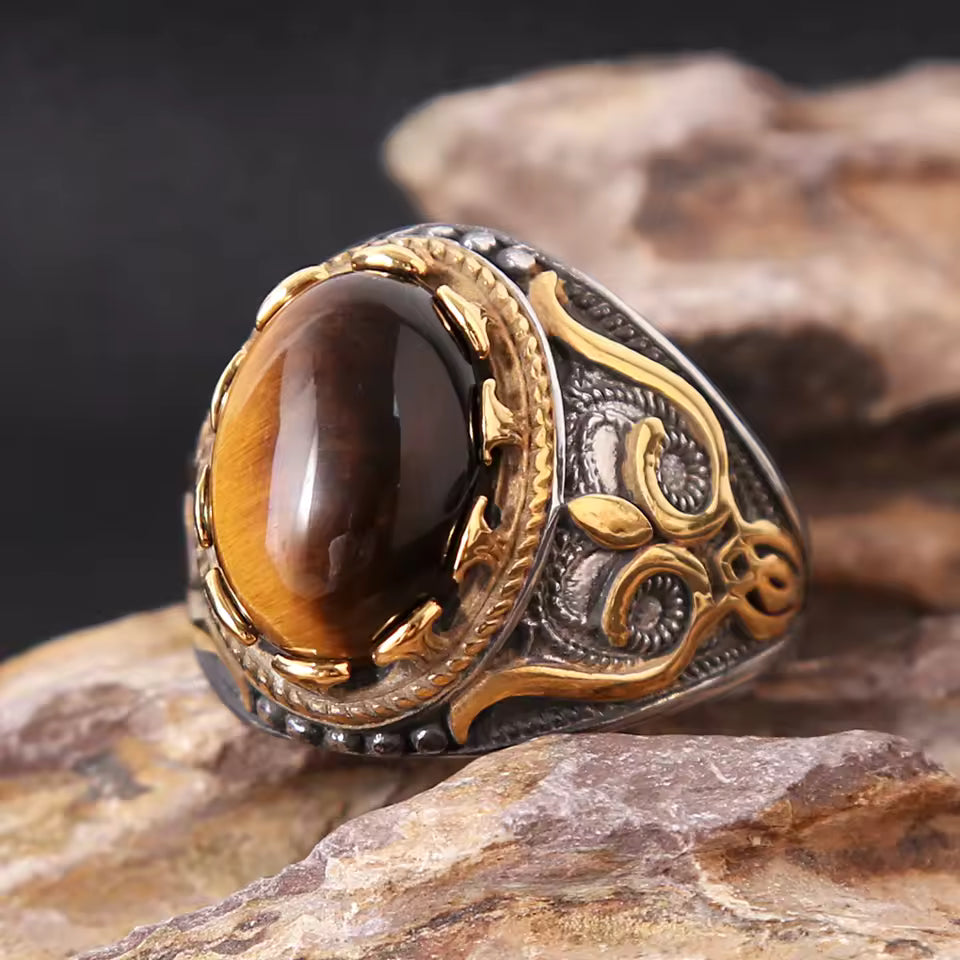 ANILLO PIEDRA MARRON
