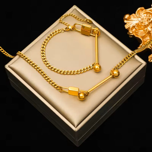 SET COLLAR Y PULSERA CANDADO