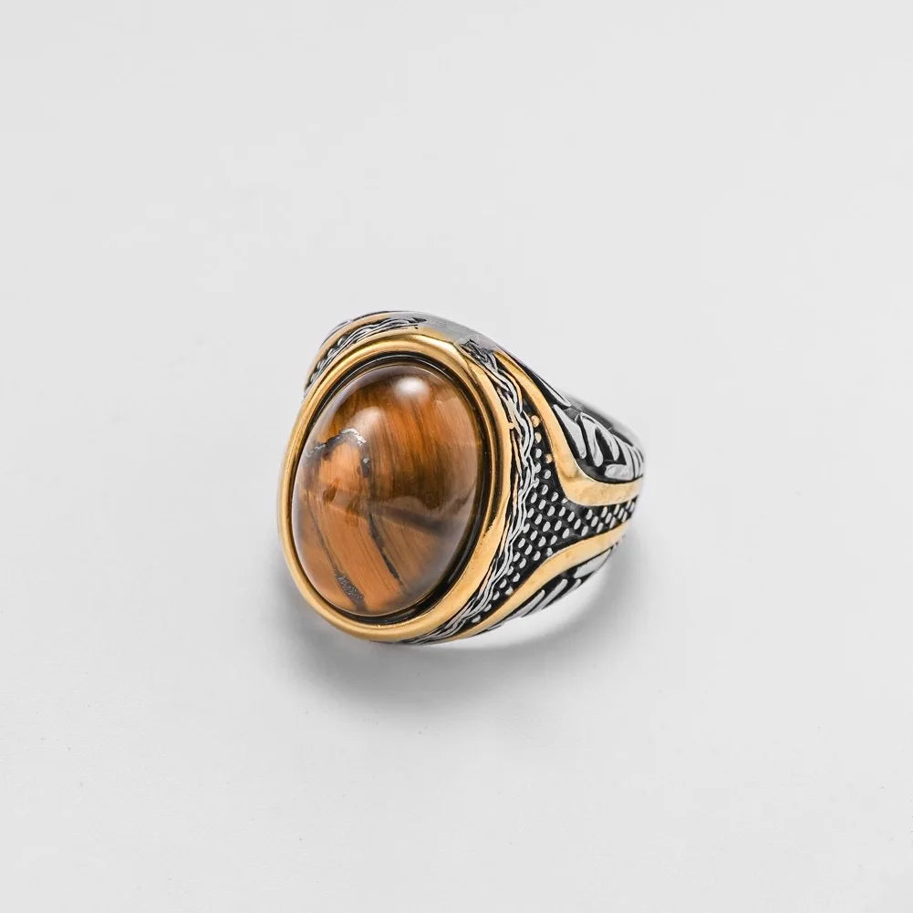 ANILLO CON PIEDRA Y DISEÑO VINTAGE