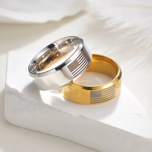 ANILLO LISO CON BANDERA
