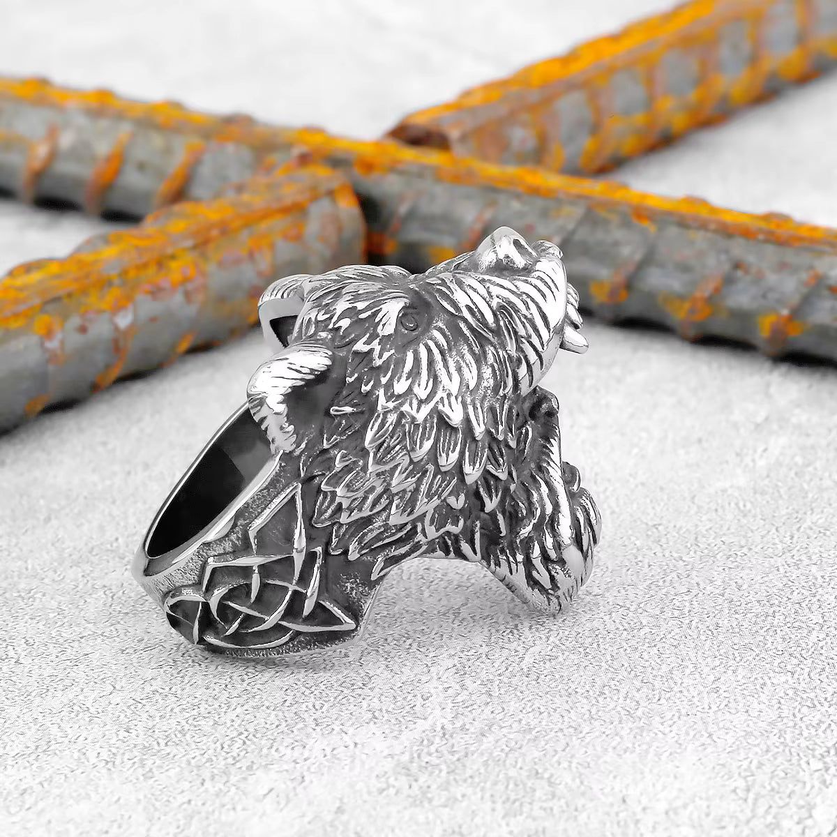 ANILLO CABEZA DE OSO Y GUERRERO