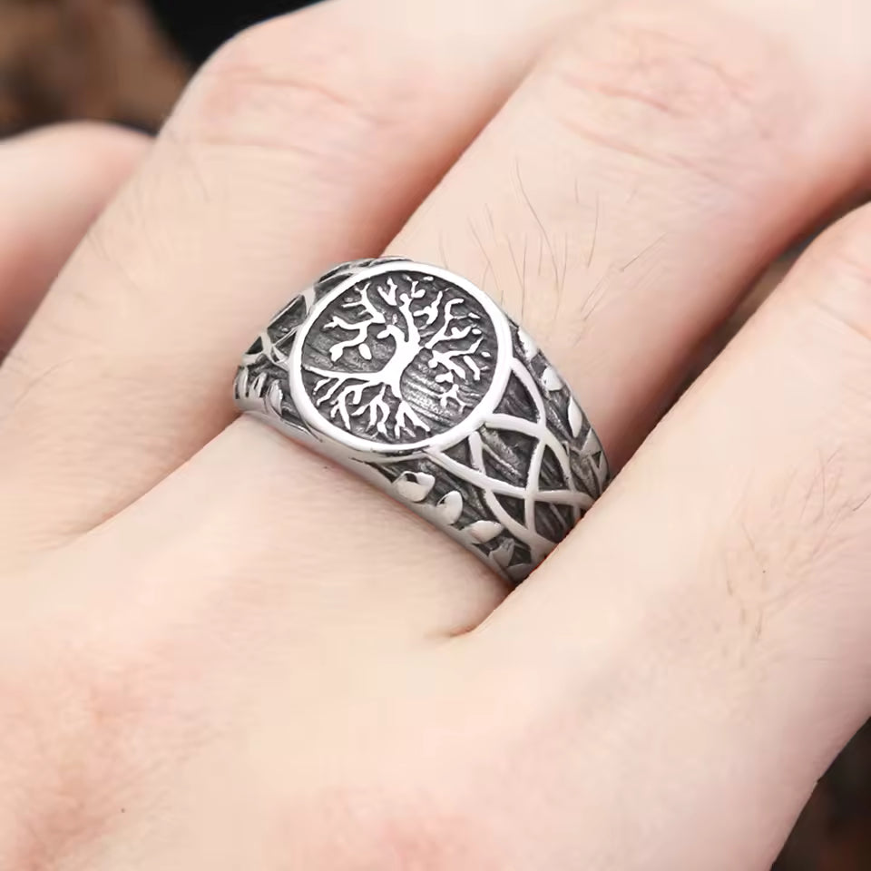 ANILLO ARBOL DE LA VIDA PLATEADO