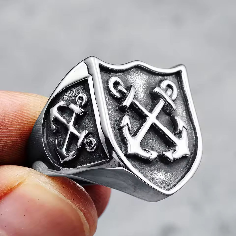 ANILLO ESCUDO Y ANCLAS