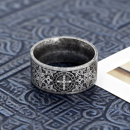 ANILLO SAN BENITO LISO PLATEADO