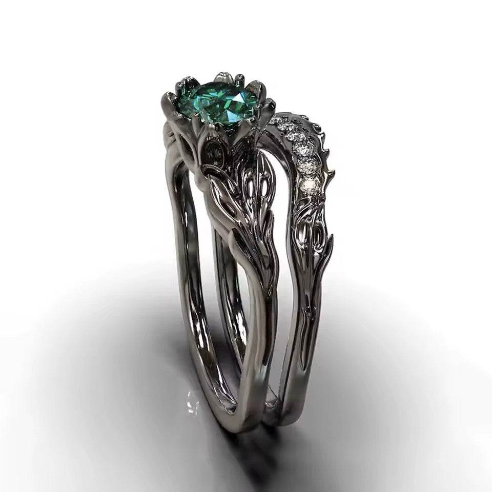 ANILLO DOBLE CUARZO VERDE