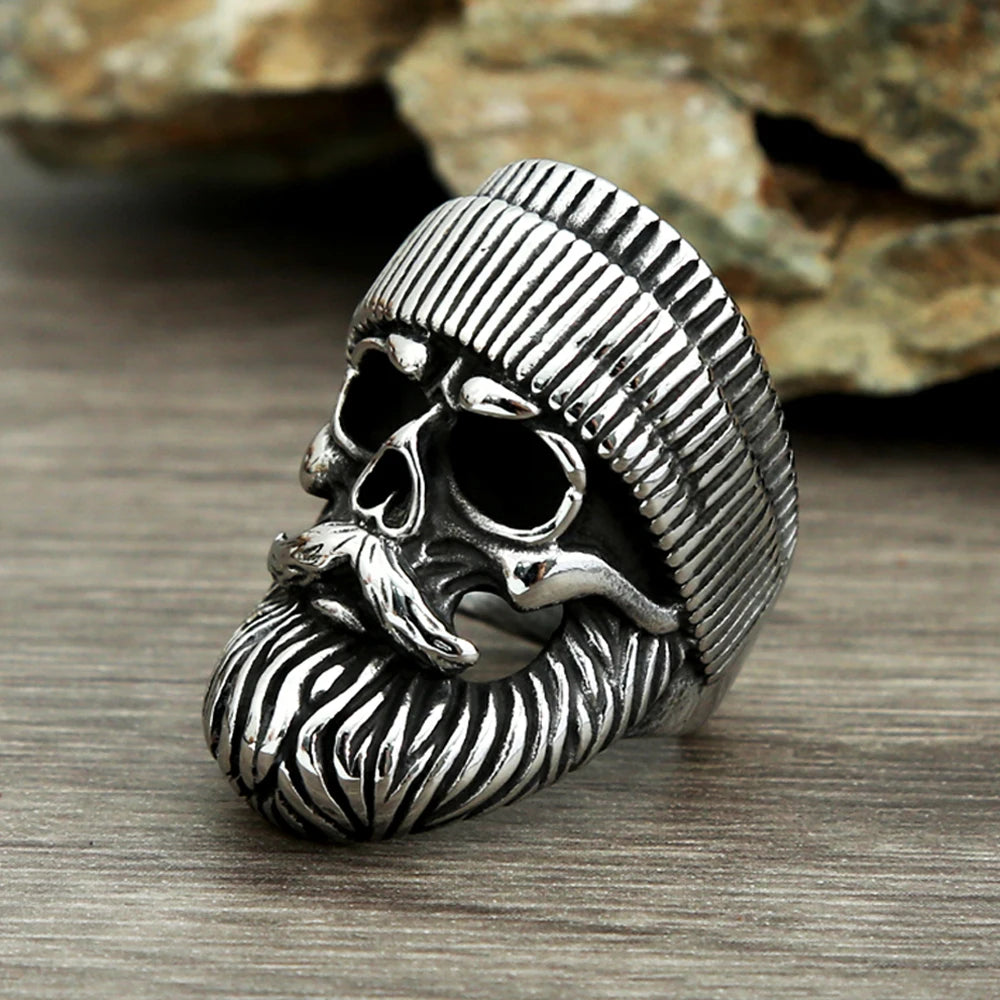 ANILLO CALAVERA CON BARBA