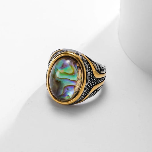 ANILLO CON PIEDRA Y DISEÑO VINTAGE