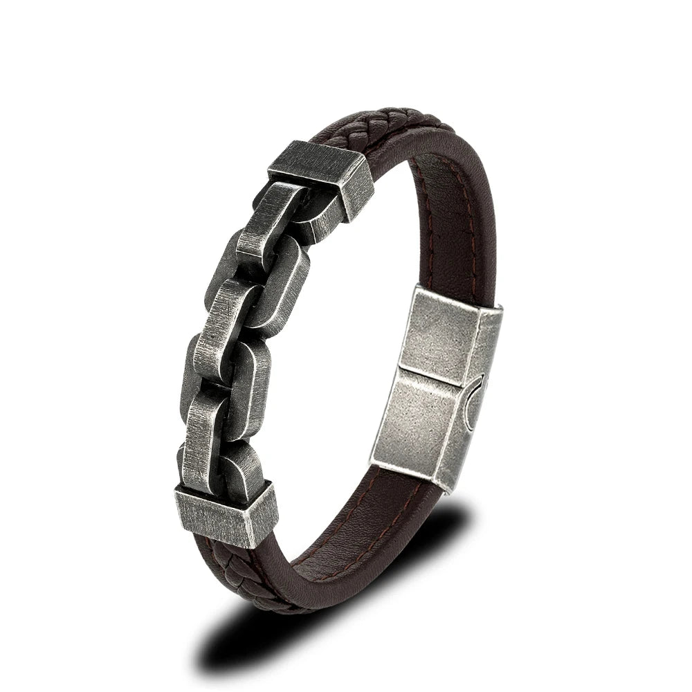PULSERA DE CUERO PUNK ROCK