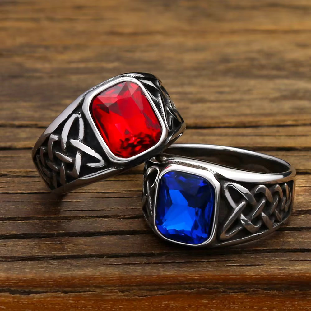 ANILLO VIKINGO CON PIEDRA