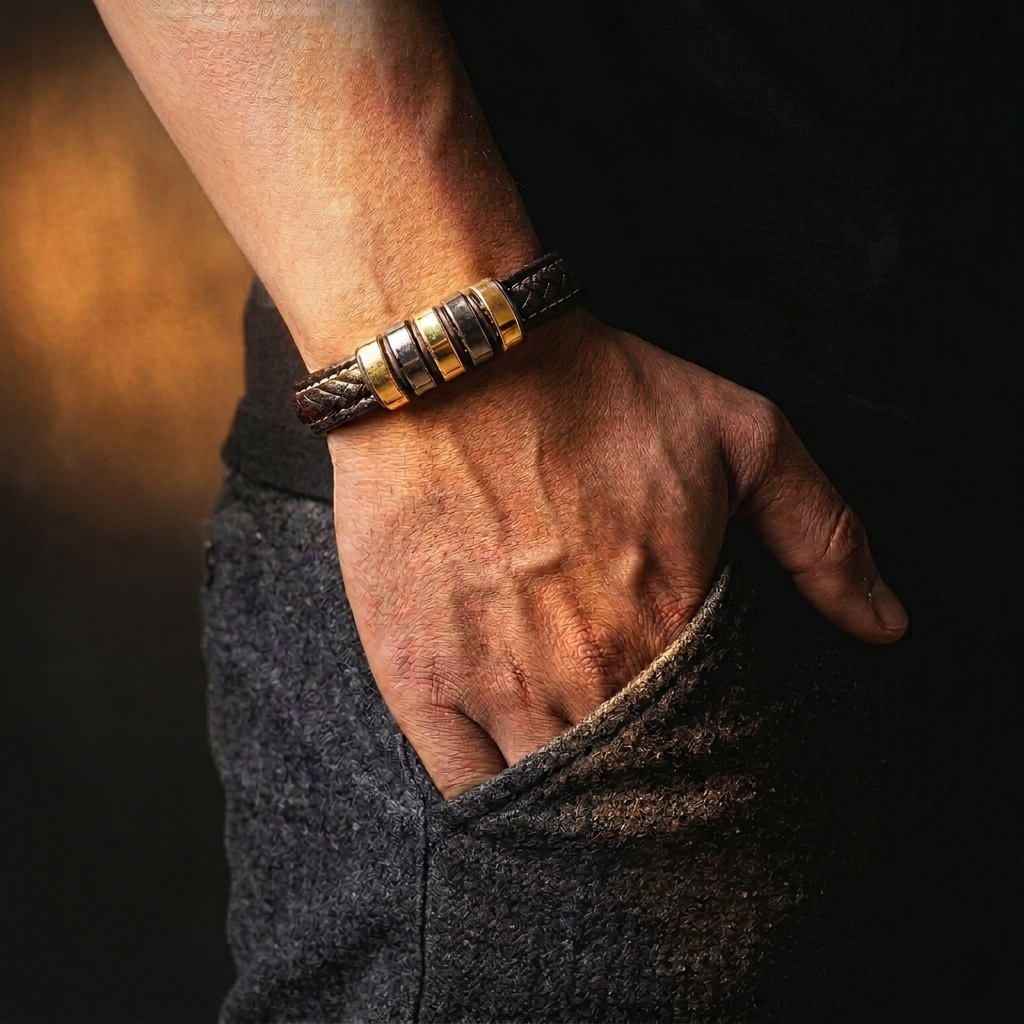 PULSERA DETALLES DORADOS Y PLATEADOS