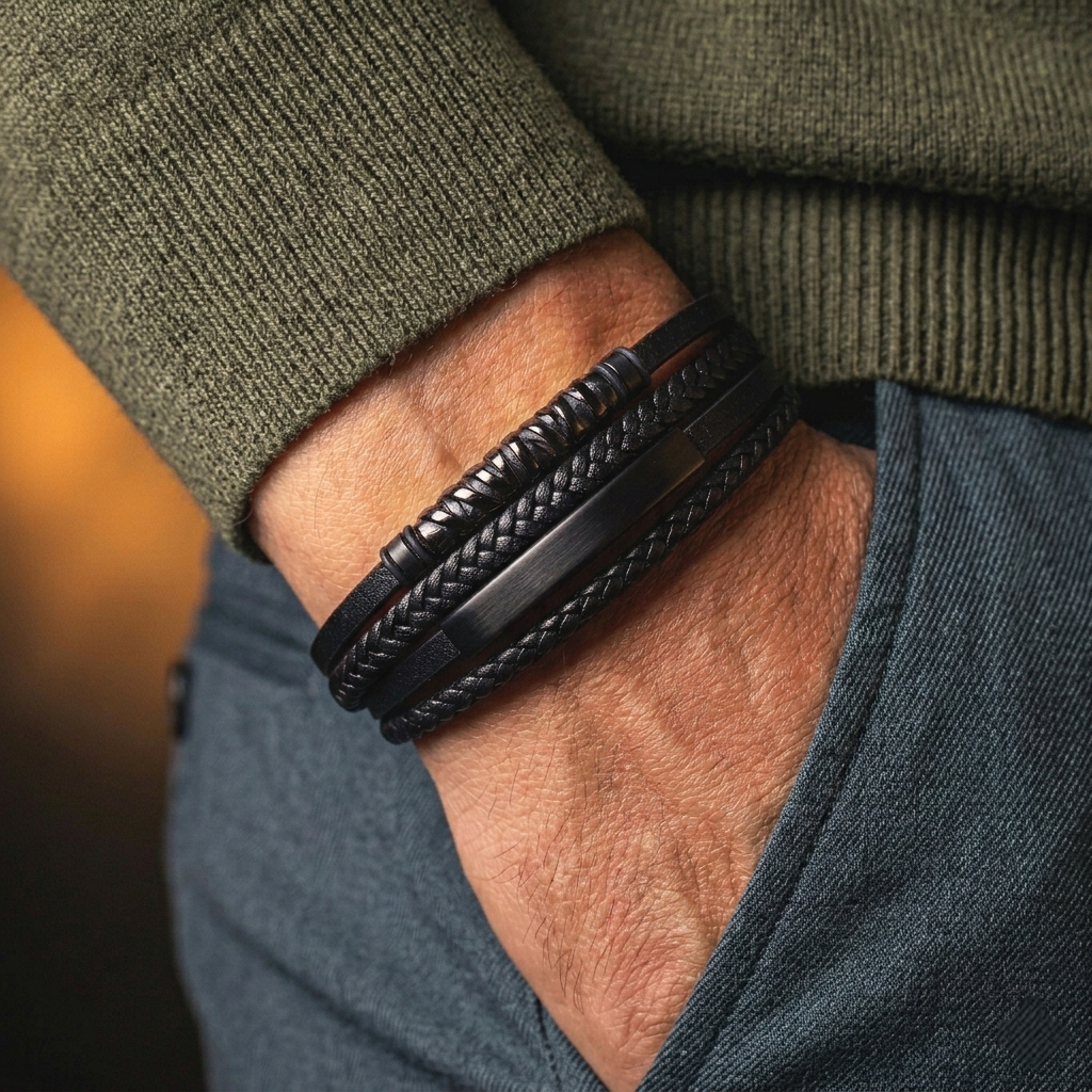 PULSERA NEGRA 4 EN 1